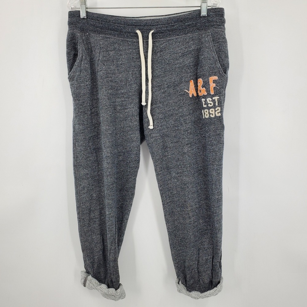Abercrombie & Fitch Womens Gray Logo Jogger Sweatpants Size Large Y2K Mallcore